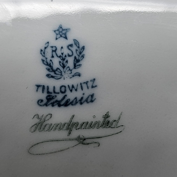Vintage RS Tillowitz Silesia Hand Painted Butter Celery Dish White Magnolia - Picture 7 of 15